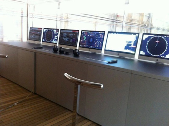 iMacs onboard Steve Jobs Yacht Venus Steve Jobs Yacht Venus with iMacs